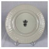 Antique Belleek Neptune Black Mark Pearl Pink Luster 8' Side Plate, 6.5' Side Plate and 7.5' Leaf Plate