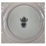 Antique Belleek Neptune Black Mark Pearl Pink Luster 8' Side Plate, 6.5' Side Plate and 7.5' Leaf Plate