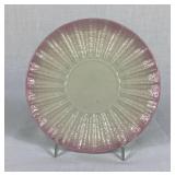 Antique Belleek Neptune Black Mark Pearl Pink Luster 8' Side Plate, 6.5' Side Plate and 7.5' Leaf Plate