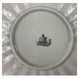 Antique Belleek Neptune Black Mark Pearl Pink Luster 8' Side Plate, 6.5' Side Plate and 7.5' Leaf Plate