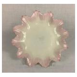 Antique Belleek Neptune Black Mark Pearl Pink Luster 8' Side Plate, 6.5' Side Plate and 7.5' Leaf Plate
