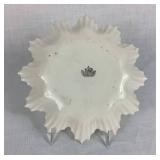 Antique Belleek Neptune Black Mark Pearl Pink Luster 8' Side Plate, 6.5' Side Plate and 7.5' Leaf Plate