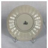 Antique Belleek Neptune Black Mark Pearl Pink Luster 8' Side Plate, 6.5' Side Plate and 7.5' Leaf Plate