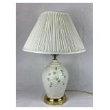 Belleek Irish Porcelain Basket Weave Harp Shamrock Lamp