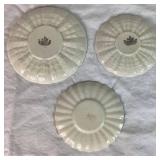 Antique Belleek Porcelain Triacna Pink Creamer, Tridacna Cups & Saucers (2 Sizes), Extra Shell Saucer and Lily White Creamer-Yellow Interior