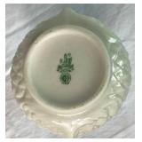 Vintage Belleek Irish Porcelain Thistle Vase Green Mark, Basketweave 3 Footed vase Black 3rd Mark,