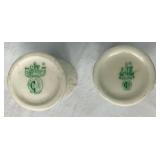 Belleek Porcelain Lily of the Valley Spill Vase Black 3rd Mark and Belleek Ireland Typha Spill Vases Green Mark
