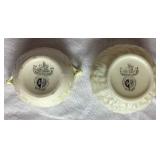 Belleek Irish Pocelain Black 3rd Mark Open Sugar Bowl 4', Ivy Yellow Pitcher Black Mark 4' H , Lotus Open Sugar Bowl Black Mark 3' Opening and Bacchus Mark Pitcher Black Mark  4.75' H