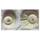 Antique Belleek Black Mark Triacna Porcelain Bowl, Shell Bowl with Shell Feet, Nautilus Shell Shaped Sugar Bowl and Nautilus Shell Creamer