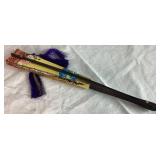 Assortment of Asian Décor - Knots, Fans, Faux Ivory Dragon Vases and Tapestry