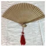 Assortment of Asian Décor - Knots, Fans, Faux Ivory Dragon Vases and Tapestry