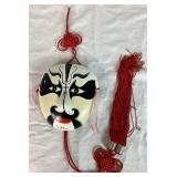 Assortment of Asian Décor - Knots, Fans, Faux Ivory Dragon Vases and Tapestry