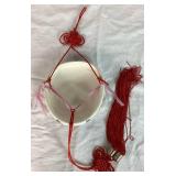 Assortment of Asian Décor - Knots, Fans, Faux Ivory Dragon Vases and Tapestry