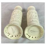Assortment of Asian Décor - Knots, Fans, Faux Ivory Dragon Vases and Tapestry