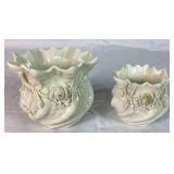 Belleek Irish Porcelain Bundle of 12 Point Star Dishes Black Mark, Flower Pot Vase Fluted and Rose Bowl Fluted Edge with Black Mark