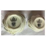 Belleek Irish Porcelain Bundle of 12 Point Star Dishes Black Mark, Flower Pot Vase Fluted and Rose Bowl Fluted Edge with Black Mark