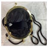 Vintage Zardozi Embroidered Velvet and Pleated Kiss Lock Evening Bags