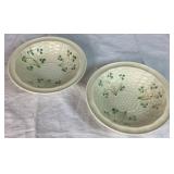 Belleek Classic Shamrock Teapot, Rose Bowl Vase and 6.5' Fruit Dessert Bowls