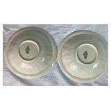 Belleek Classic Shamrock Teapot, Rose Bowl Vase and 6.5' Fruit Dessert Bowls