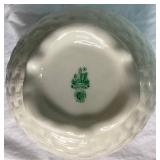 Belleek Classic Shamrock Teapot, Rose Bowl Vase and 6.5' Fruit Dessert Bowls