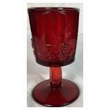 Ruby Red Goblet Collection - L.G. Wright Ruby Grape Panel, L.E. Smith Moon & Star and Two Avon 1876 Cape Cod