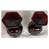 Ruby Red Goblet Collection - L.G. Wright Ruby Grape Panel, L.E. Smith Moon & Star and Two Avon 1876 Cape Cod