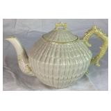 Black Mark Belleek Limpet Shell Teapot, Pitcher and Coffee Server