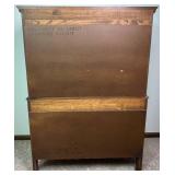 Davis Cabinet Co. Walnut 5 Drawer Highboy Dresser with Coordinating 2 Drawer Nightstand