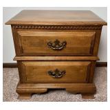 Davis Cabinet Co. Walnut 5 Drawer Highboy Dresser with Coordinating 2 Drawer Nightstand