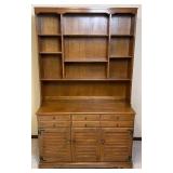 Ethan Allen Early American Solid Maple & Birch Shutter Door Buffet with Hutch