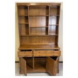 Ethan Allen Early American Solid Maple & Birch Shutter Door Buffet with Hutch