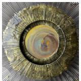 Mid Century Modern Brutalist Sunburst Metal Wall Sculpture