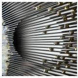 Mid Century Modern Brutalist Sunburst Metal Wall Sculpture
