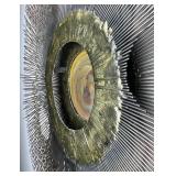 Mid Century Modern Brutalist Sunburst Metal Wall Sculpture