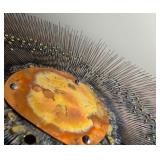 Mid Century Modern Brutalist Sunburst Metal Wall Sculpture