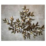 MCM Brutalist Copper and Brass Leaves Wall Sculpture