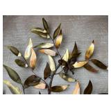 MCM Brutalist Copper and Brass Leaves Wall Sculpture