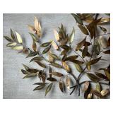MCM Brutalist Copper and Brass Leaves Wall Sculpture