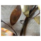 MCM Brutalist Copper and Brass Leaves Wall Sculpture