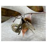 MCM Brutalist Copper and Brass Leaves Wall Sculpture