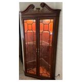 Hayden Chippendale Georgian Style Cherry Corner Cupboard Display Cabinet