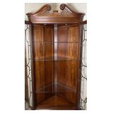Hayden Chippendale Georgian Style Cherry Corner Cupboard Display Cabinet