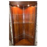 Hayden Chippendale Georgian Style Cherry Corner Cupboard Display Cabinet