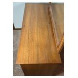 Davis Cabinet Co. Walnut Low Boy 7 Drawer Dresser with Mirror