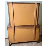 Davis Cabinet Co. Walnut Low Boy 7 Drawer Dresser with Mirror