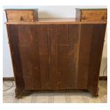 Antique 6 Drawer Dresser with Wall Mirror and 2 Dresser Lamps
