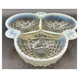 Variety of Vintage Opalescent Hobnail Serving Dishes