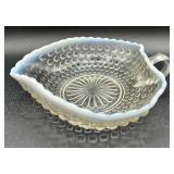 Collection of Vintage Opalescent Hobnail Trinket Boxes and Dishes