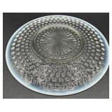 8 Vintage Opalescent 8.5' Hobnail Plates and 10.75' Serving Plate