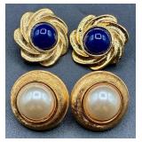 Vintage Gold Tone Clip and Twist-On Earrings